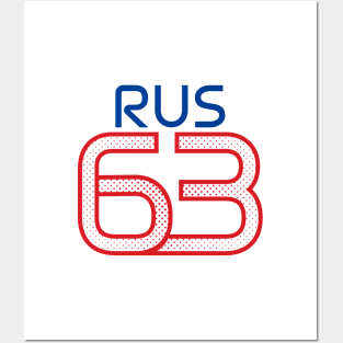 RUS 63 Teal Halftone Red & Blue Design Posters and Art